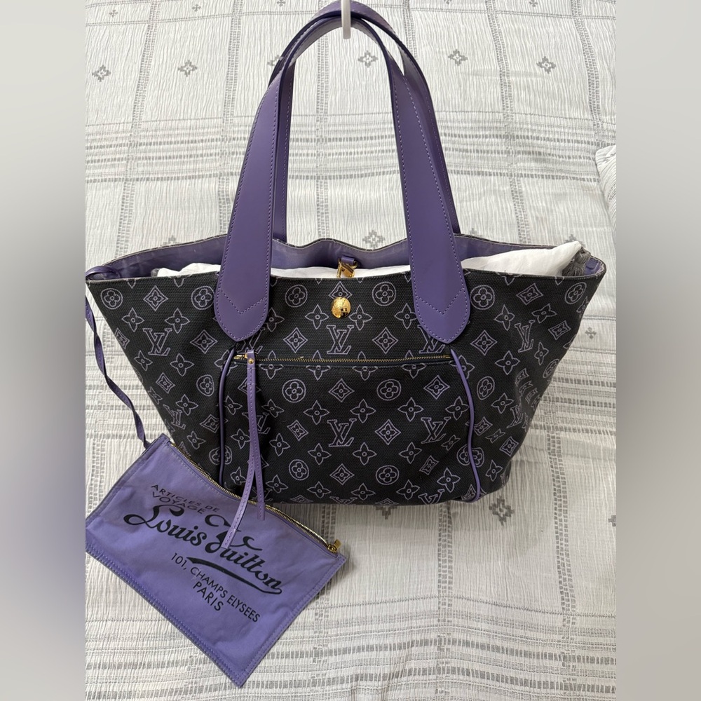 Louis Vuitton Limited Edition Purple Canvas Cabas Ipanema GM – With Pouch & COA